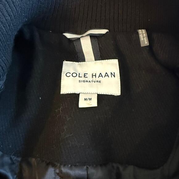 Cole Haan Signature Wool Blend Overcoat w/ Zip Mock Neck Liner (Black) - Medium - Picture 3 of 7
